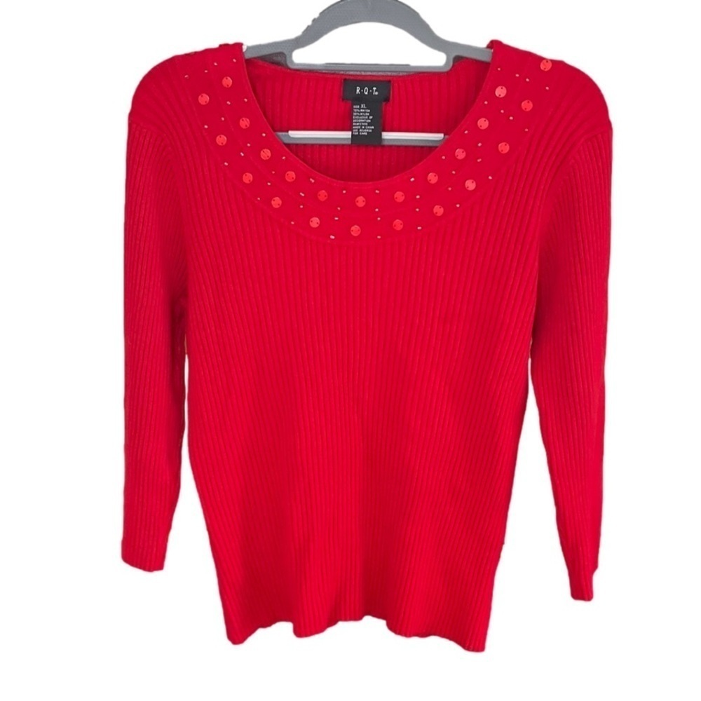 RQT Ribbed Sweater with adornments
